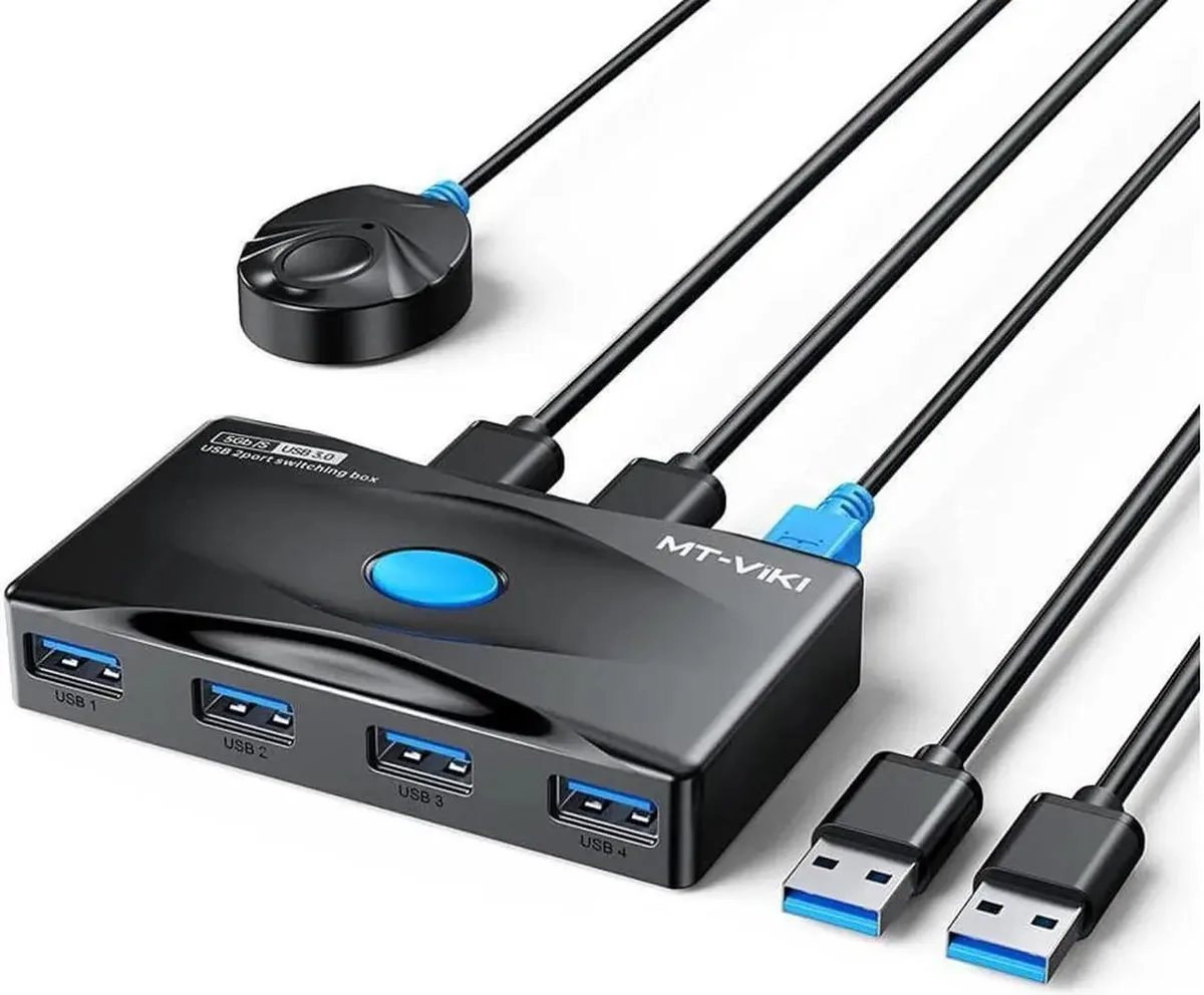 Vszerda Vszerda USB 3.0 KVM Switch 2 in 4 Out 4 Port 5Gbps — product photo