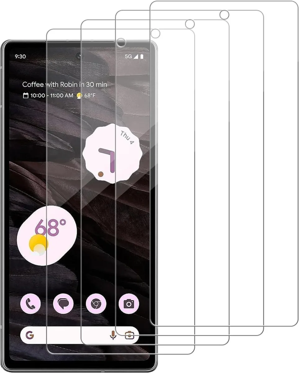 Four rectangular glass screen protectors with 2.5D rounded edges