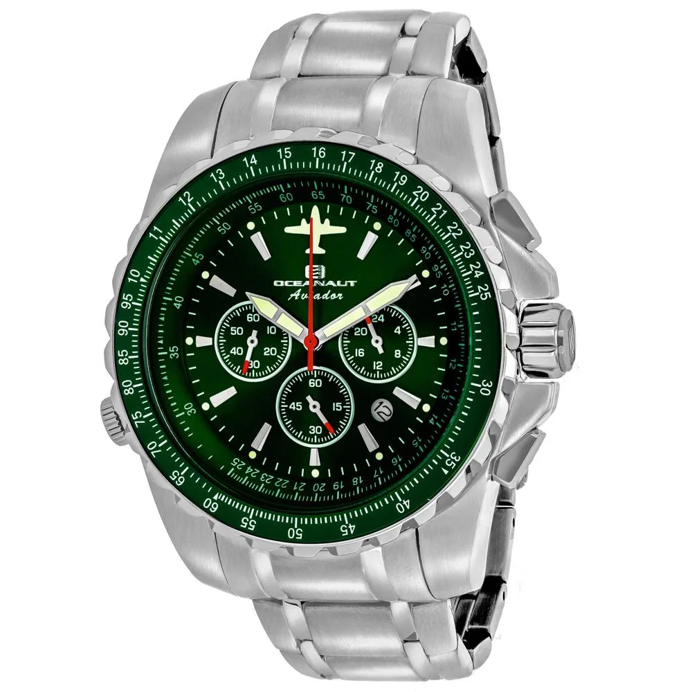 OCEANAUT OCEANAUT Aviador Pilot Green Dial Watch OC0117 22mm 45mm 50m — product photo