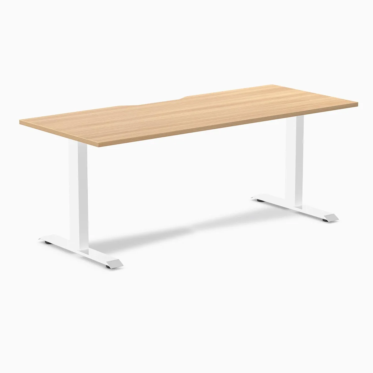 Desky Desky Zero Scalloped Laminate Desk Sublime Teak White 70.9 x 29.5 in — product photo