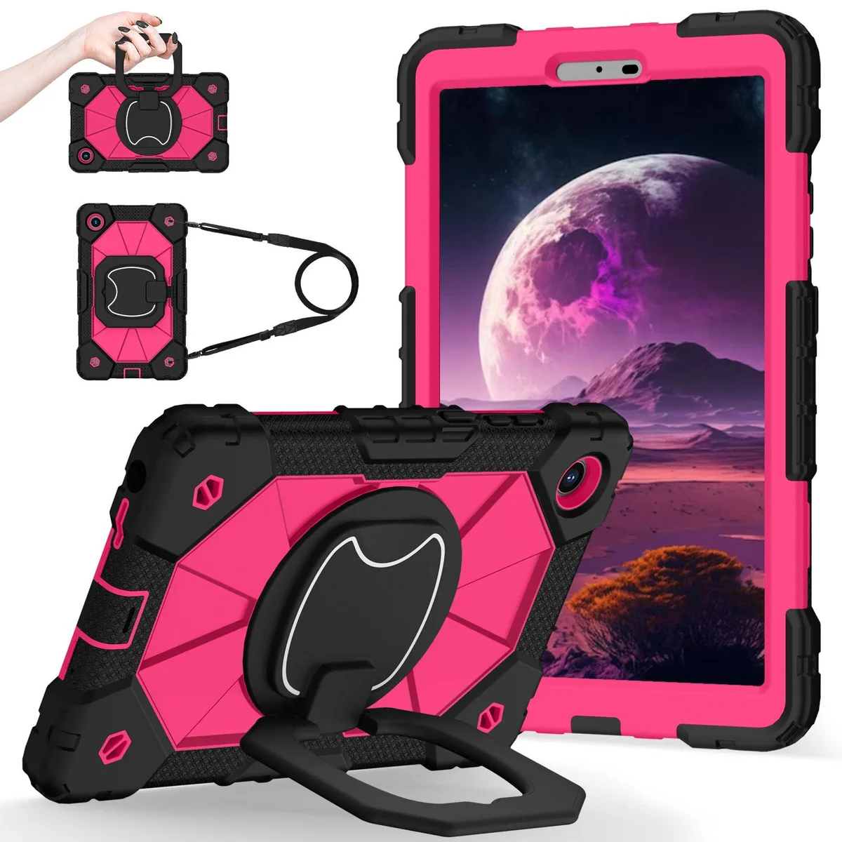 Werleo Werleo TB305XU 8.7 inch 2025 shockproof case with rotatable kickstand hand strap shoulder strap accessory — product photo