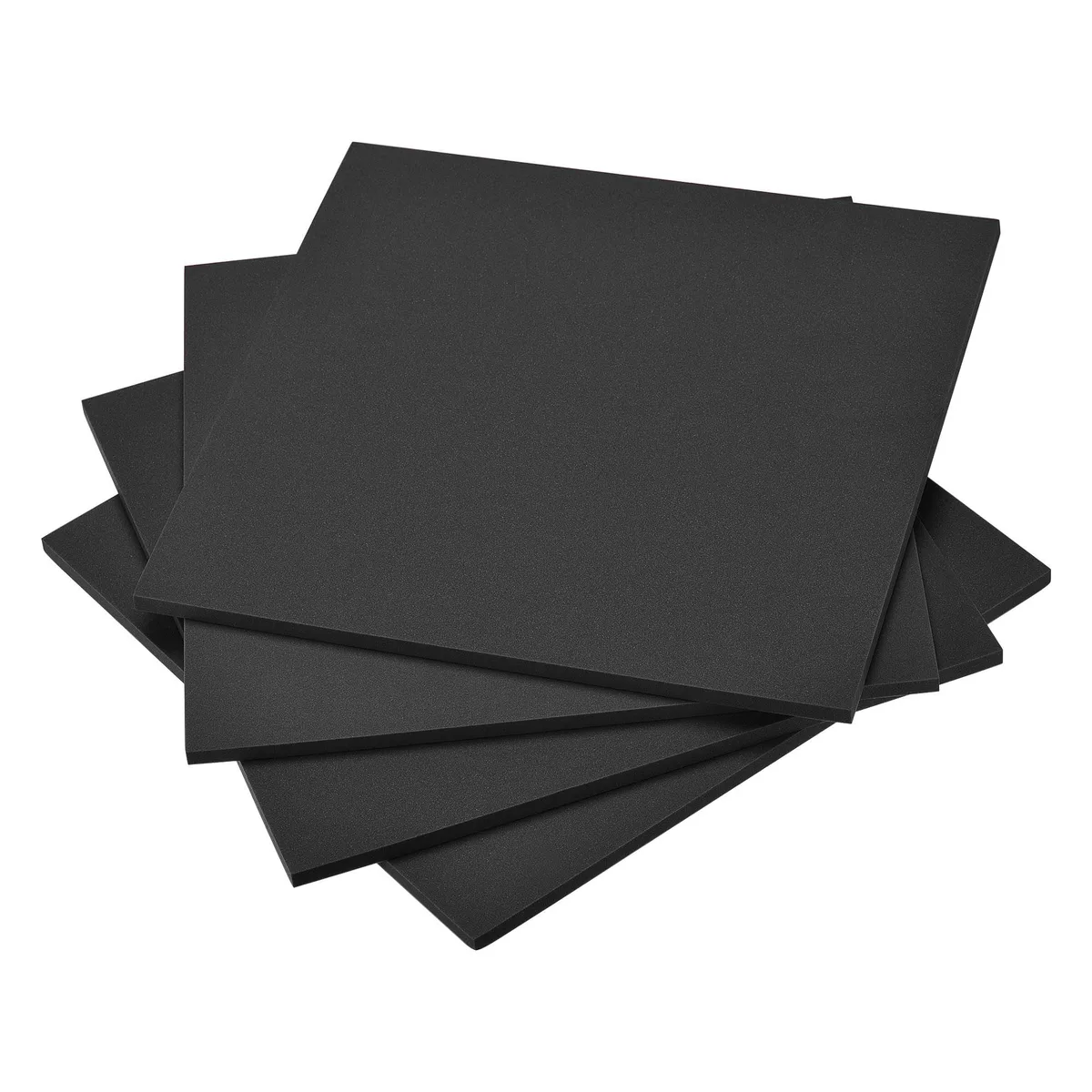 Four black EVA foam sheets 10 inch square 7mm thick