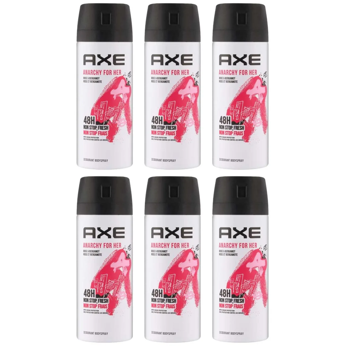 AXE AXE SKU-6PACK Anarchy For Her Body Spray Rose Bergamot 5 fl oz 6-Pack skin care — product photo