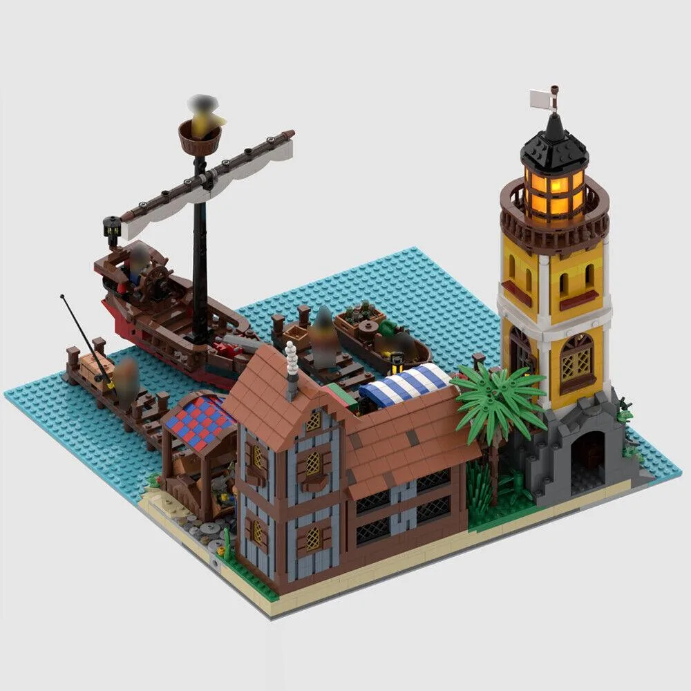 ZITIANYOUBUILD ZITIANYOUBUILD MOC-152423 Modular Harbor Medieval Architecture 2155 Pieces — product photo