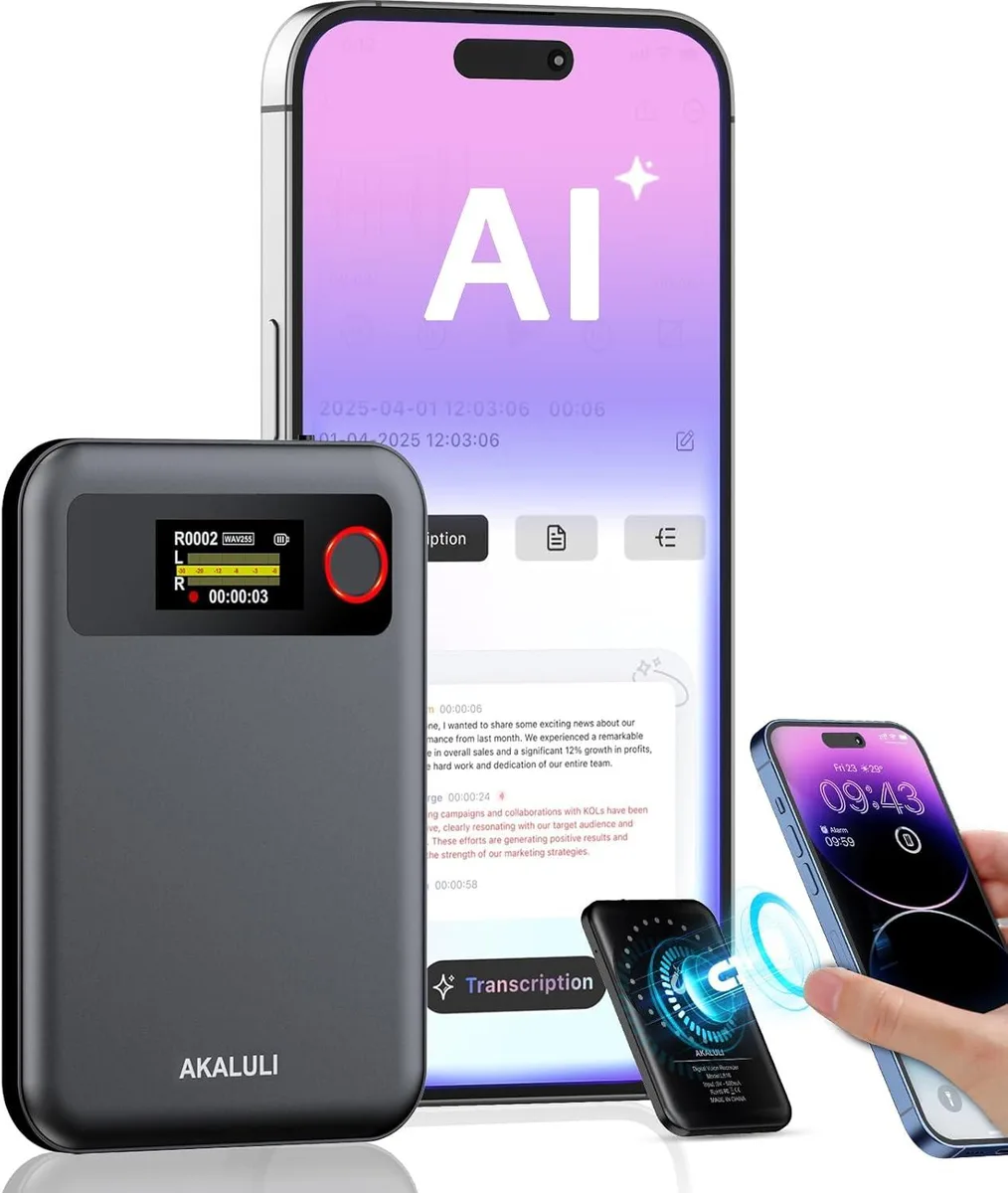 BFKK BFKK AI Voice Recorder 64GB 30H .29in — product photo