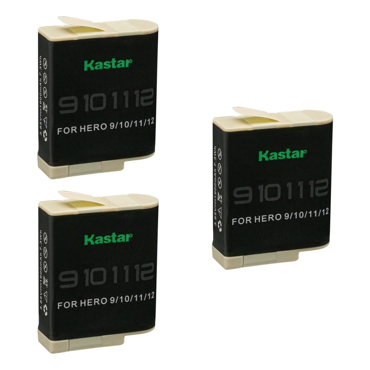Kastar Kastar 3-pack 1900 mAh Li-ion battery for GoPro HERO 12/11/10/9 — product photo