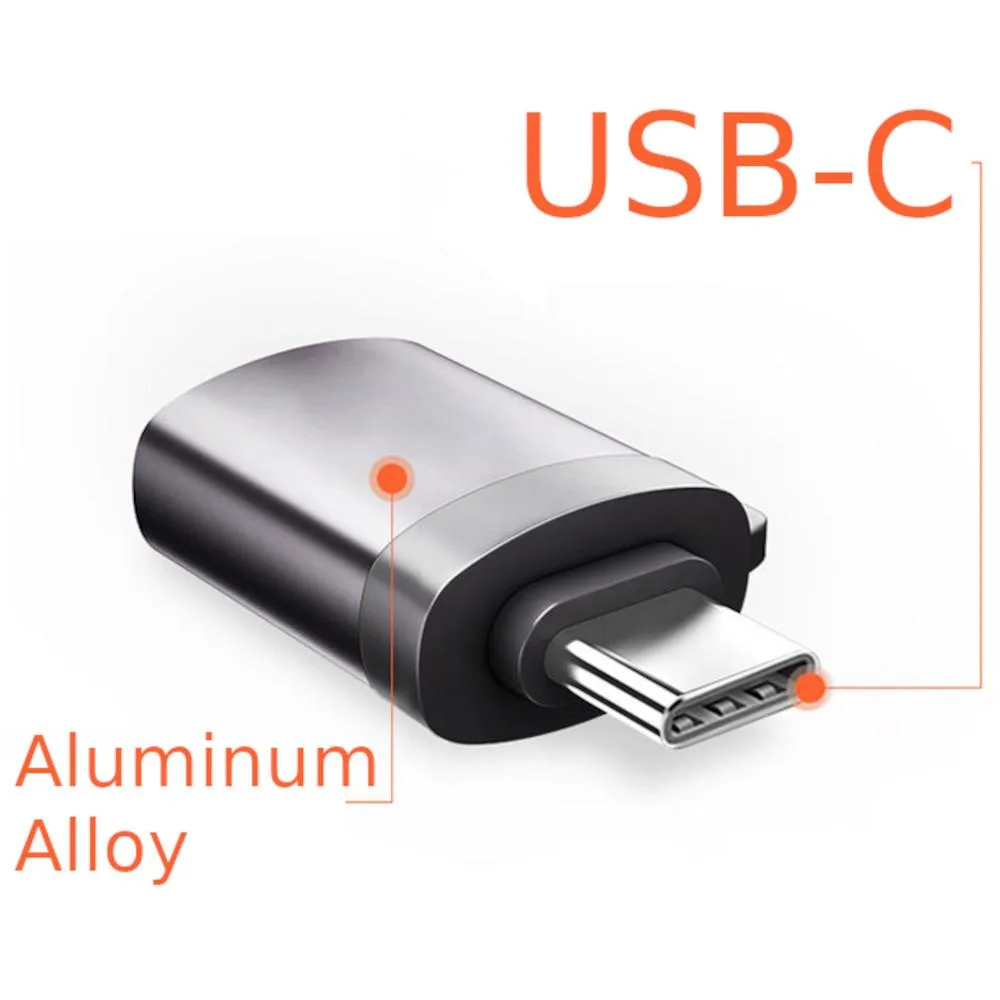 JacobsParts Inc. JacobsParts Inc. U3C-E-SVR-2PK USB C to USB-A 3.0 Adapter 2-Pack Silver — product photo