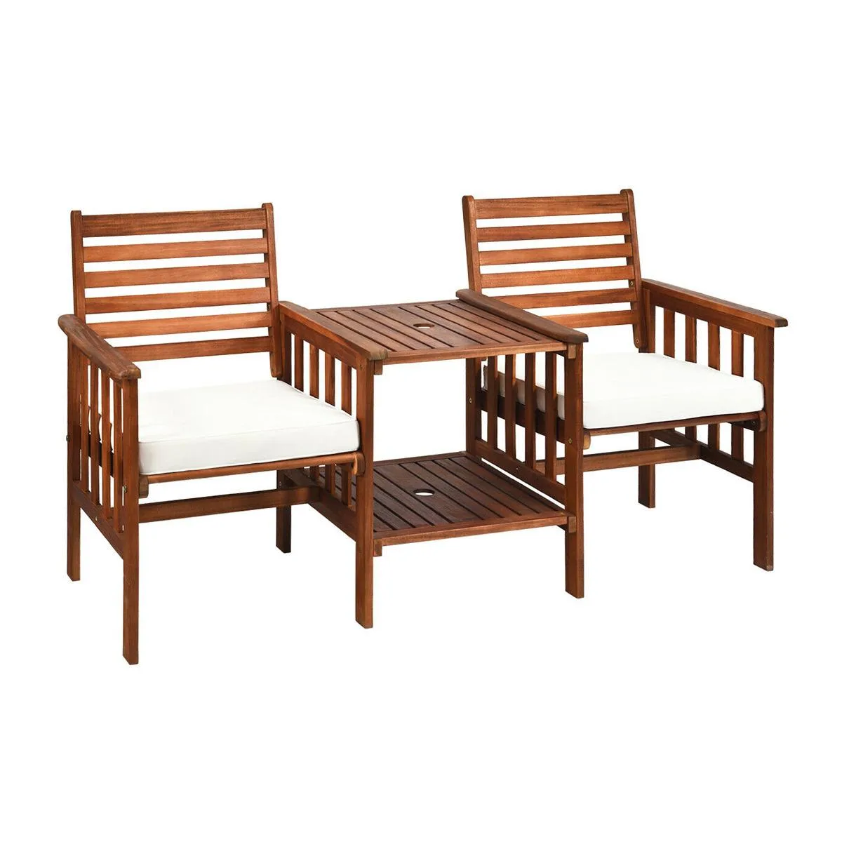 SlickBlue SlickBlue 3 pc Acacia Wood Patio Set White 65 — product photo