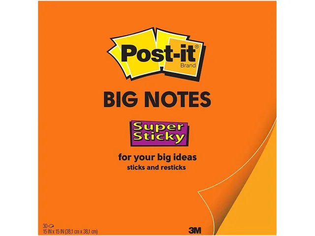 Square neon orange paper pad, 11 inch sheets, 30 sheets visible