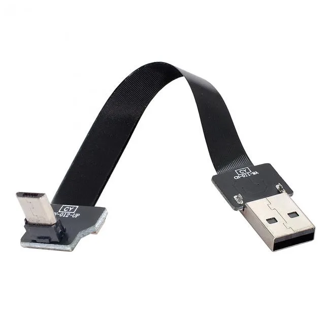 xiwai xiwai Up Angled USB 2.0 A to Micro USB 5Pin Flat FPC Cable 10-200cm — product photo