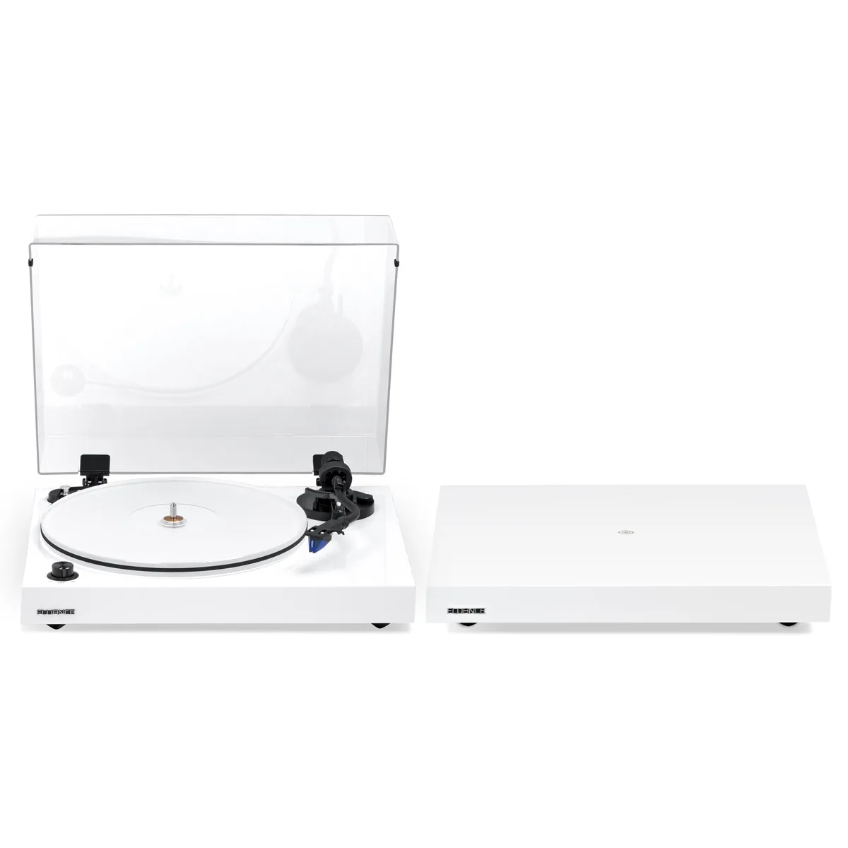 Fluance Fluance RT85 Turntable with Ortofon 2M Blue and Isolation Base - Piano White — product photo