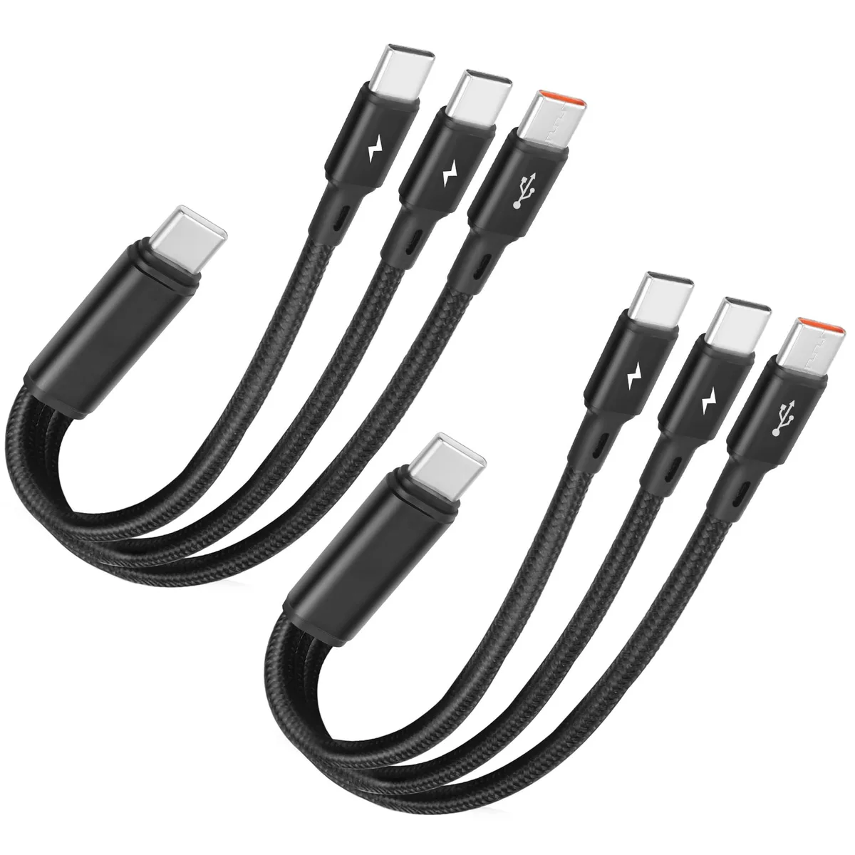 BUCIER BUCIER USB-C Splitter Cable 3×20 cm 5A 480 Mbps 2-pack — product photo