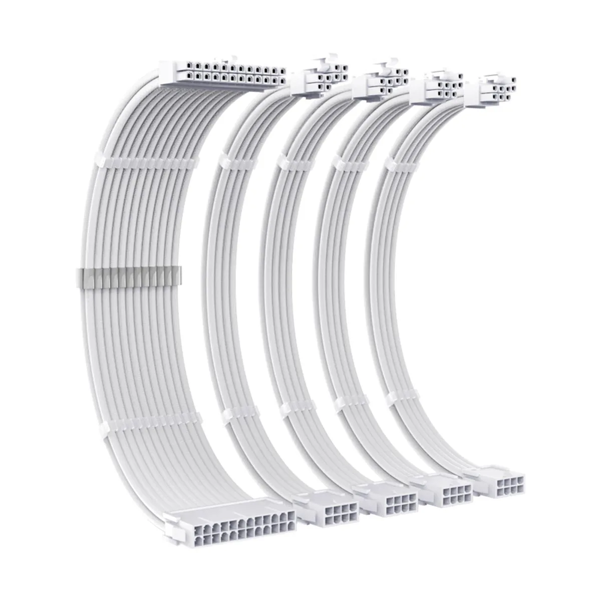 Vszerda Vszerda 18AWG PSU Extension Kit 24pin ATX 4+4pin EPS 6+2pin PCIe 30cm 14 Combs White — product photo