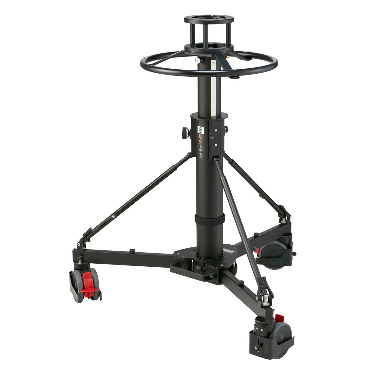 Miller Combo Live 55 studio pedestal on wheels, silver column with Mitchell base