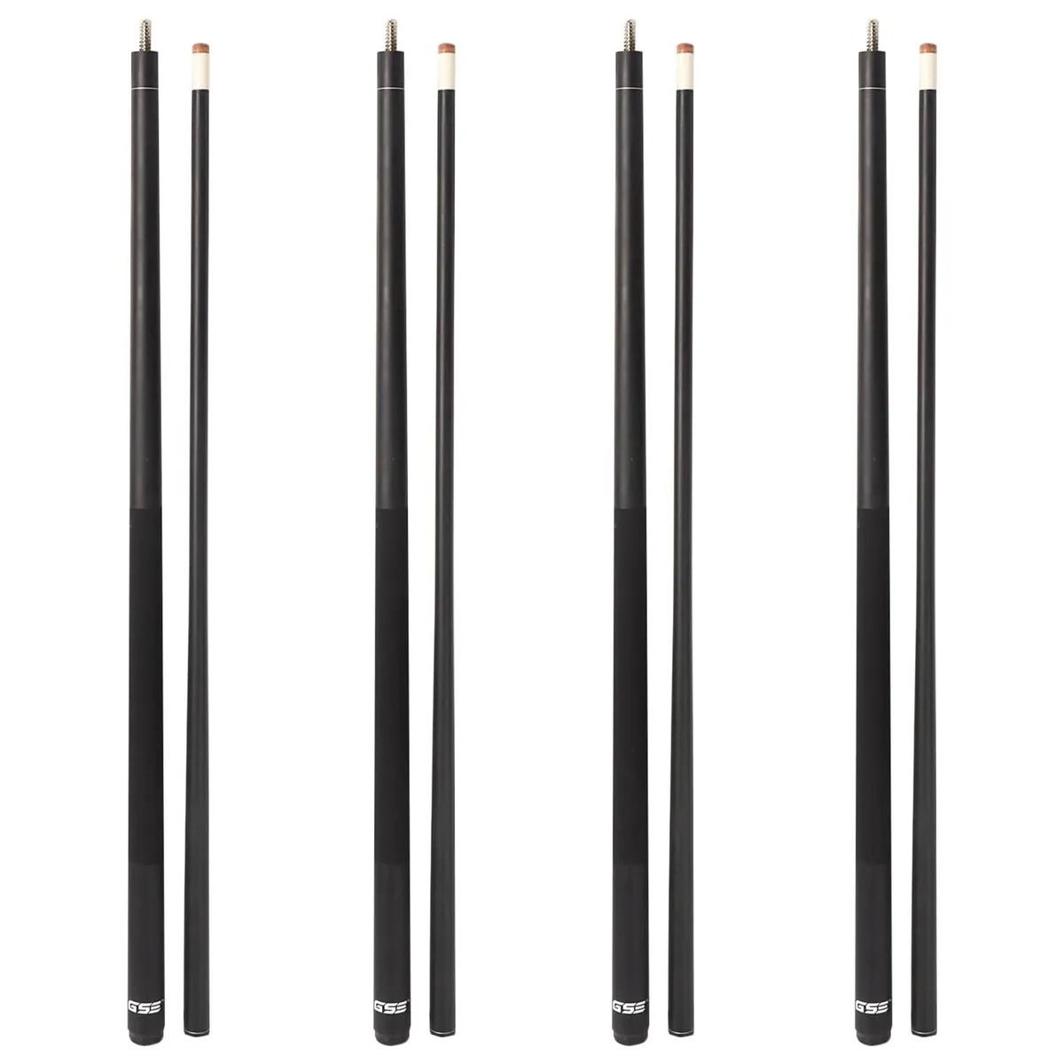  GSE Games &amp; Sports Expert 58" 4-Piece Cue Set 18-21 oz Matte Black — product photo