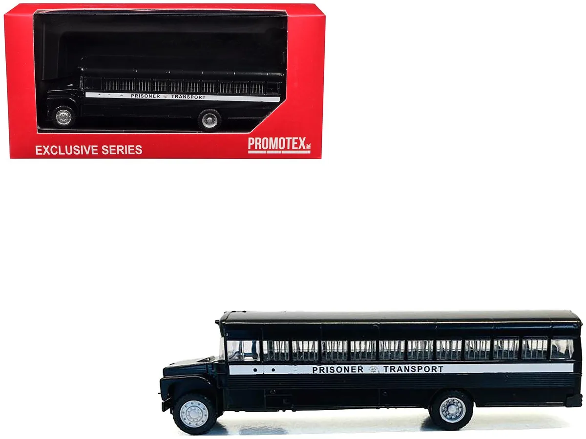 Promotex Promotex Prisoner Transport Bus Black 1/87 HO Scale 4.625 in — product photo