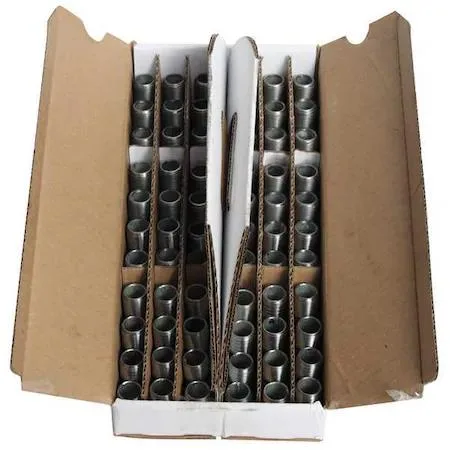 Sixty galvanised steel pipe nipples in assorted lengths, threaded both ends