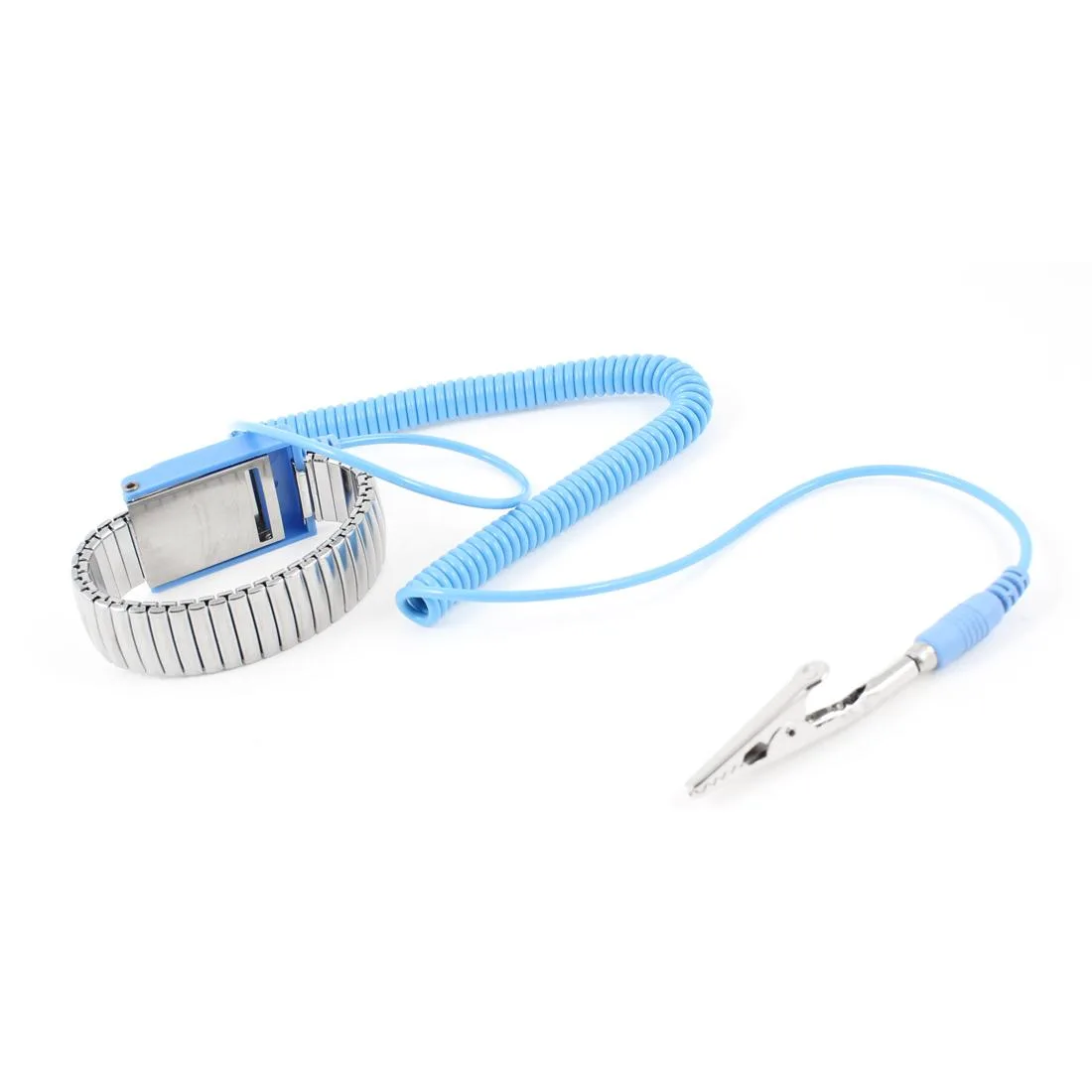 Unique-Bargains Unique-Bargains Antistatic ESD Wrist Band Metal Adjustable Grounding Bracelet Strap Blue — product photo