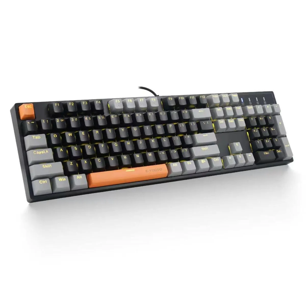  E-YOOSO Z-14 Hot Swappable Red Switch Yellow LED 104 Key Gaming Keyboard — product photo