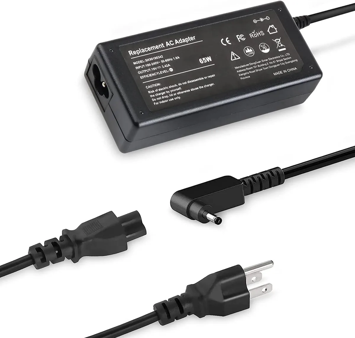 myVolts myVolts 19V 3.42A 65W AC Adapter for Acer Chromebook 11 13 14 15 — product photo