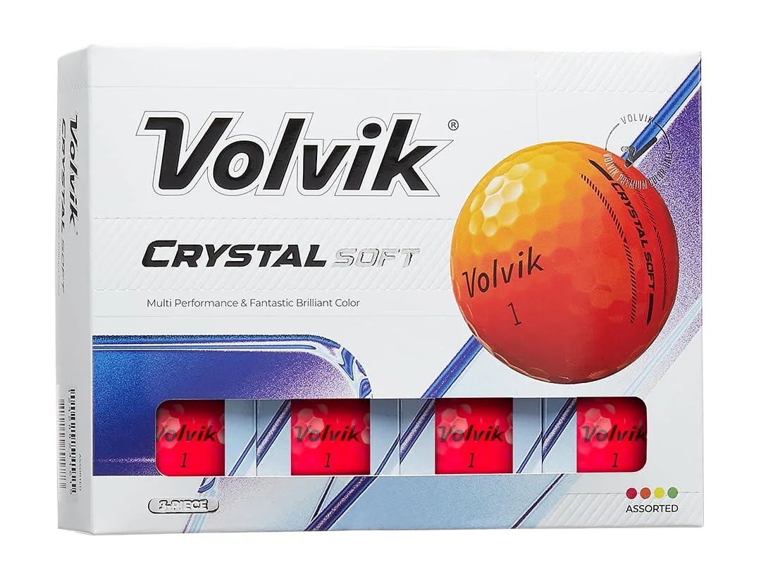 Volvik Volvik Crystal Soft Red Golf Balls 1 Dozen 3 Piece 70 Compression 322 Dimple — product photo