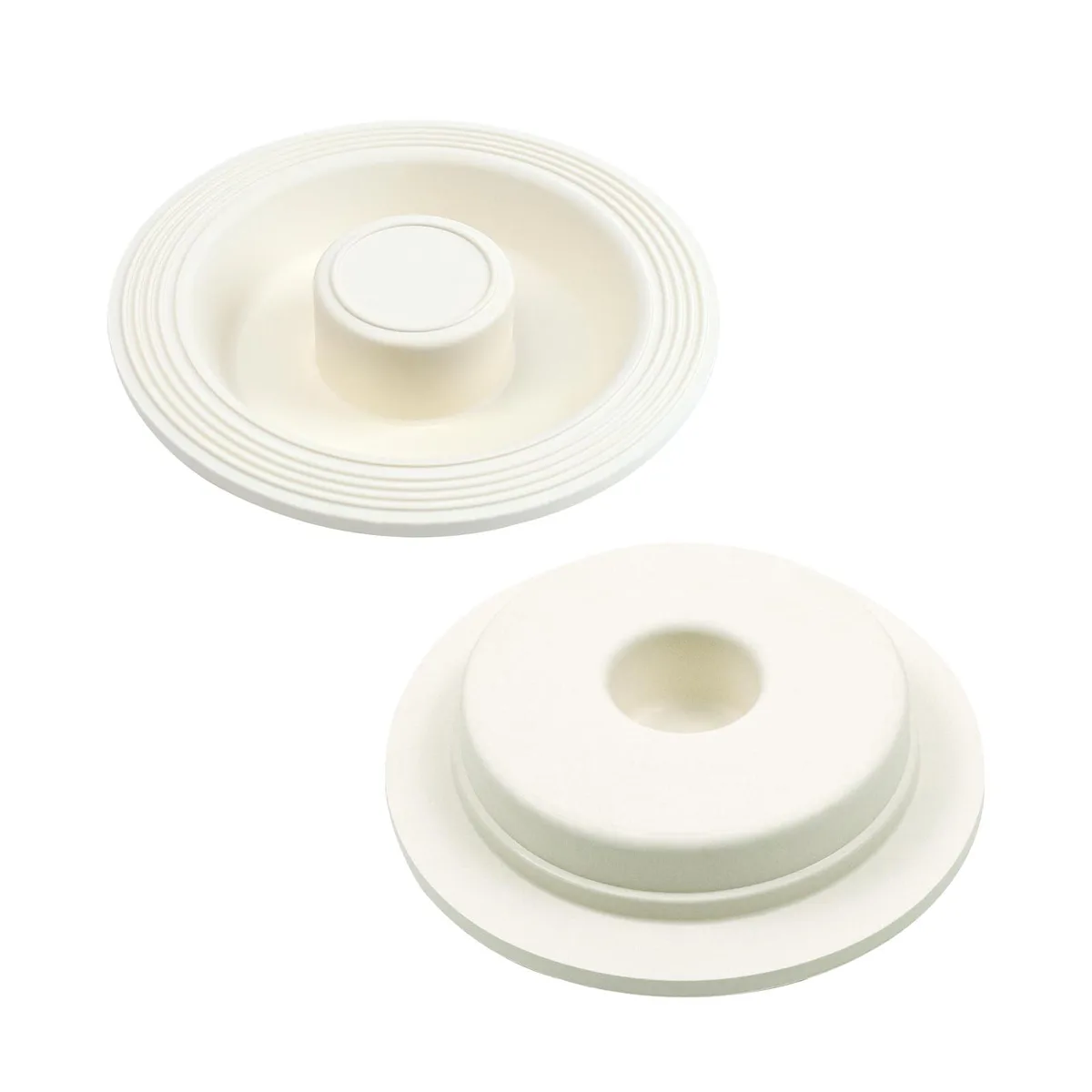  2Pcs White Rubber Sink Stoppers 4.01x4.01x.98 Inches — product photo
