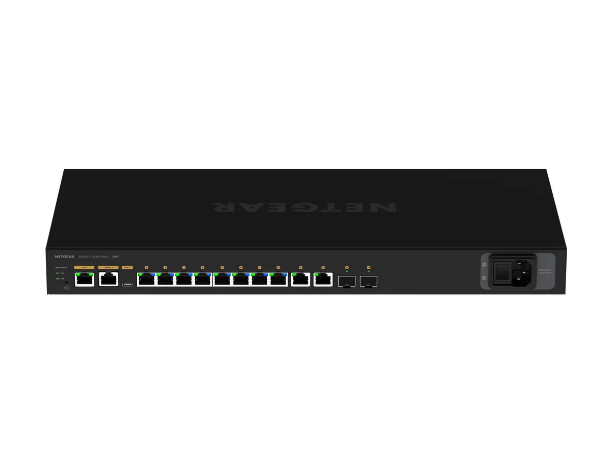 Netgear Inc. Netgear Inc. GSM4212PX-100NAS 8-port 1G PoE+ 240W 2x1G 2x10G SFP+ managed network switch — product photo