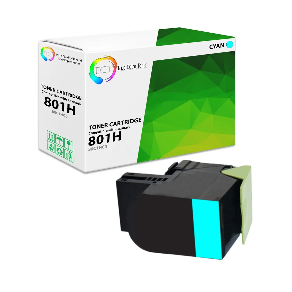 True Color Toner True Color Toner 80C1HC0 Cyan High Yield Toner Cartridge 3000 Pages — product photo
