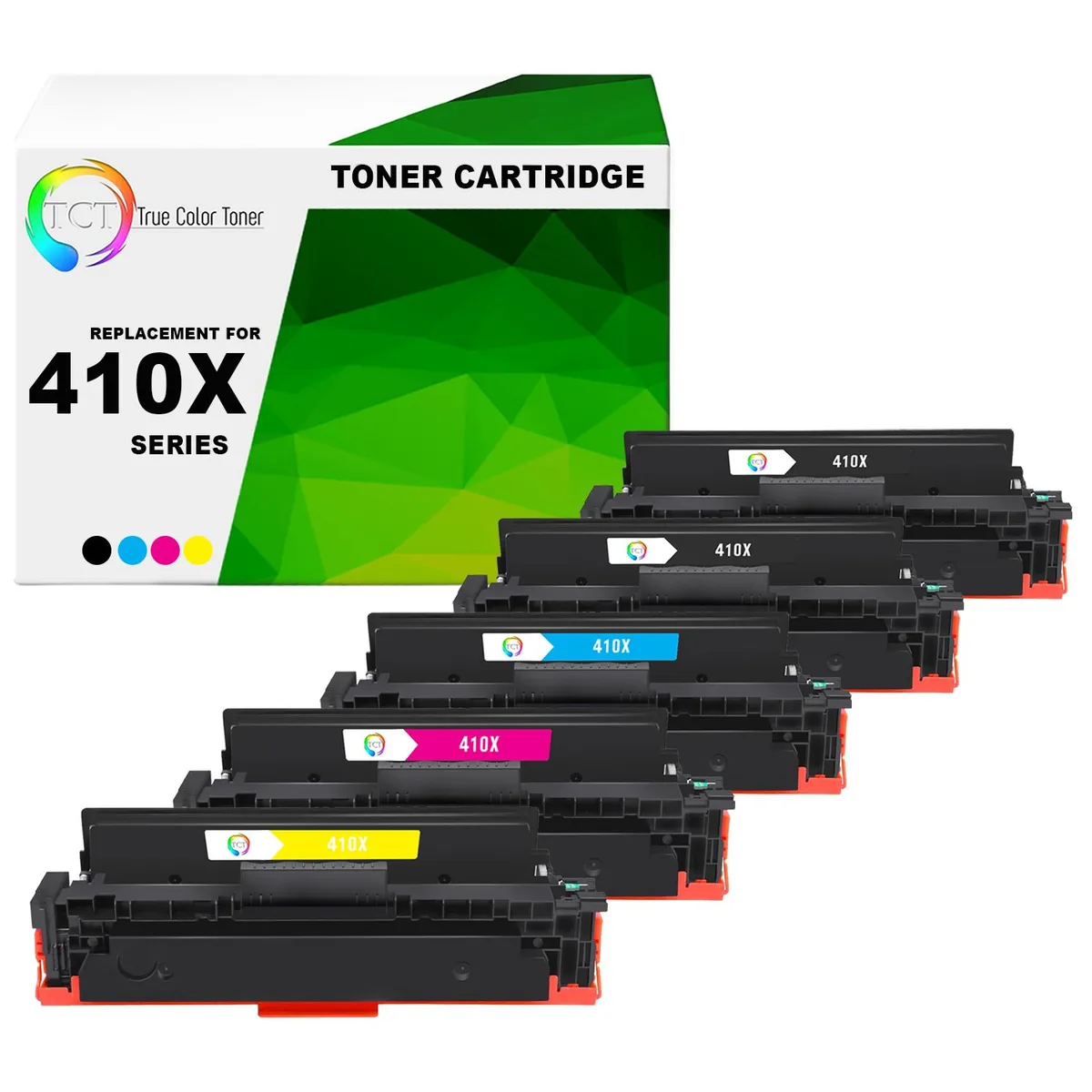 TCT TCT 410X High Yield Toner Cartridge 5 Pack 4 Colors 6500 5000 Pages — product photo