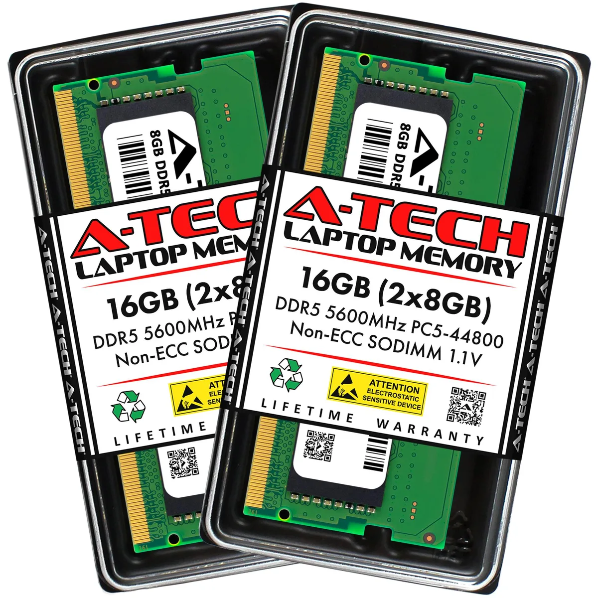 A-Tech A-Tech 16GB (2x8GB) DDR5 5600MHz SODIMM CL46 1.1V 262-Pin Laptop RAM Kit — product photo