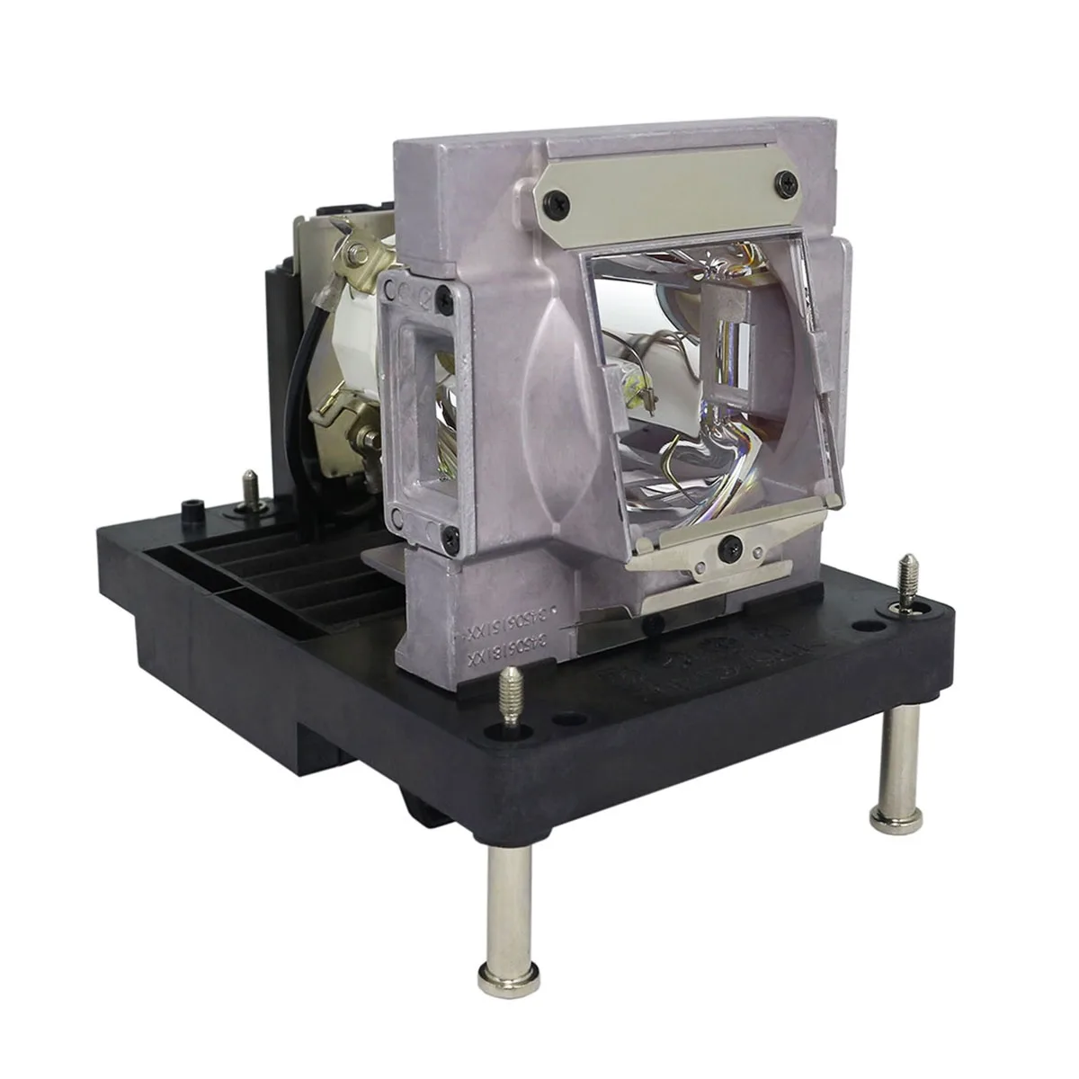 Black rectangular projector lamp module with integrated housing and connector, 0.9900 weight