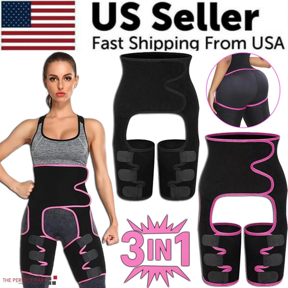 The Perfect Part The Perfect Part Waist Trainer 3-in-1 Thigh Slimmer Hip Lifter Shapewear M 2.0 mm Neoprene Black — product photo