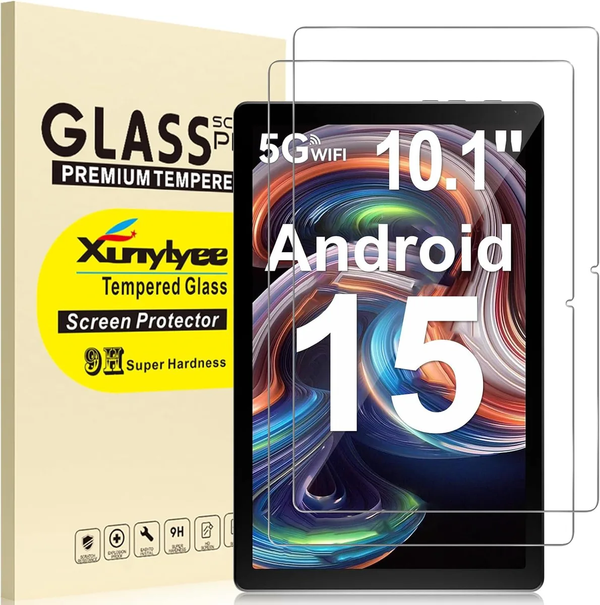 Leelbox Leelbox 10.1" Tempered Glass Screen Protector 2 Pack for Evermyth Tablet — product photo