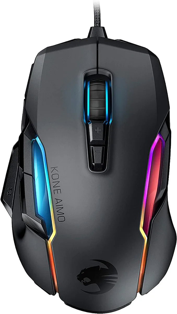 ROCCAT ROCCAT Kone AIMO Remastered ROC-11-820-BK gaming mouse 16000 DPI 24 functions 5 lighting zones Black — product photo