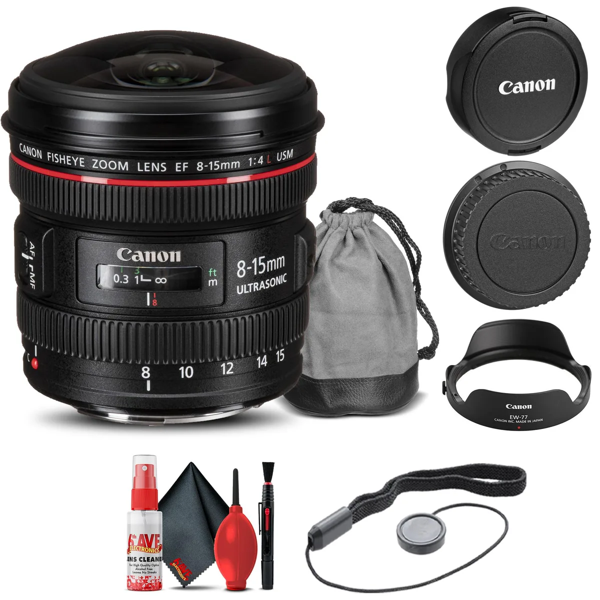 Canon Canon EF 8-15mm f/4L Fisheye USM Lens + Cap Keeper Bundle — product photo