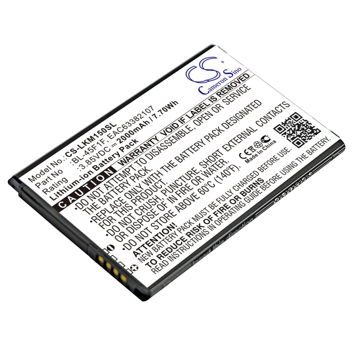 Cameron & Co Cameron & Co DS-CS-LKM150SL cell phone battery 3.85V 2000mAh 7.70Wh — product photo