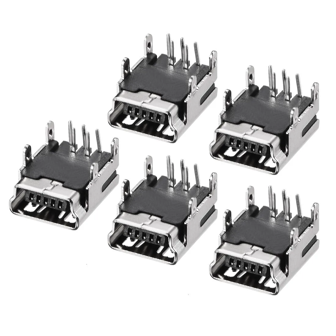 Unique-Bargains Unique-Bargains Mini USB PCB Connector 5P Female 90° 4-Foot 5pcs — product photo