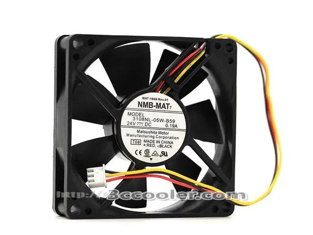 Zyvpee Zyvpee 3108NL-05W-B59 80x20mm 24V 3-pin case fan — product photo
