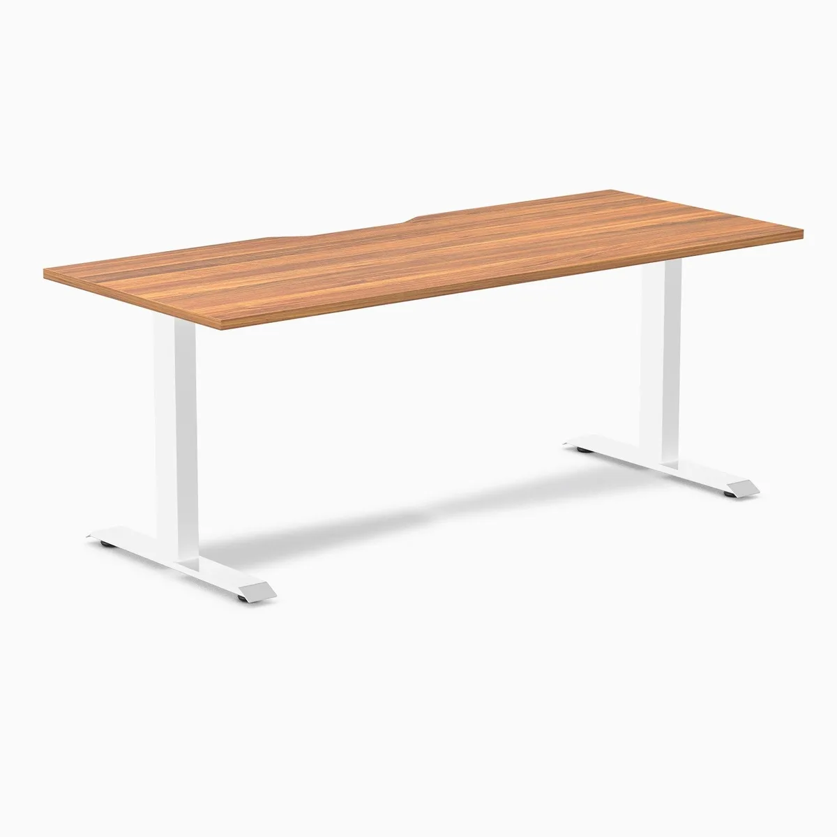 Desky Desky Zero Scalloped Laminate Desk Prime Oak White 70.9 x 29.5 in — product photo