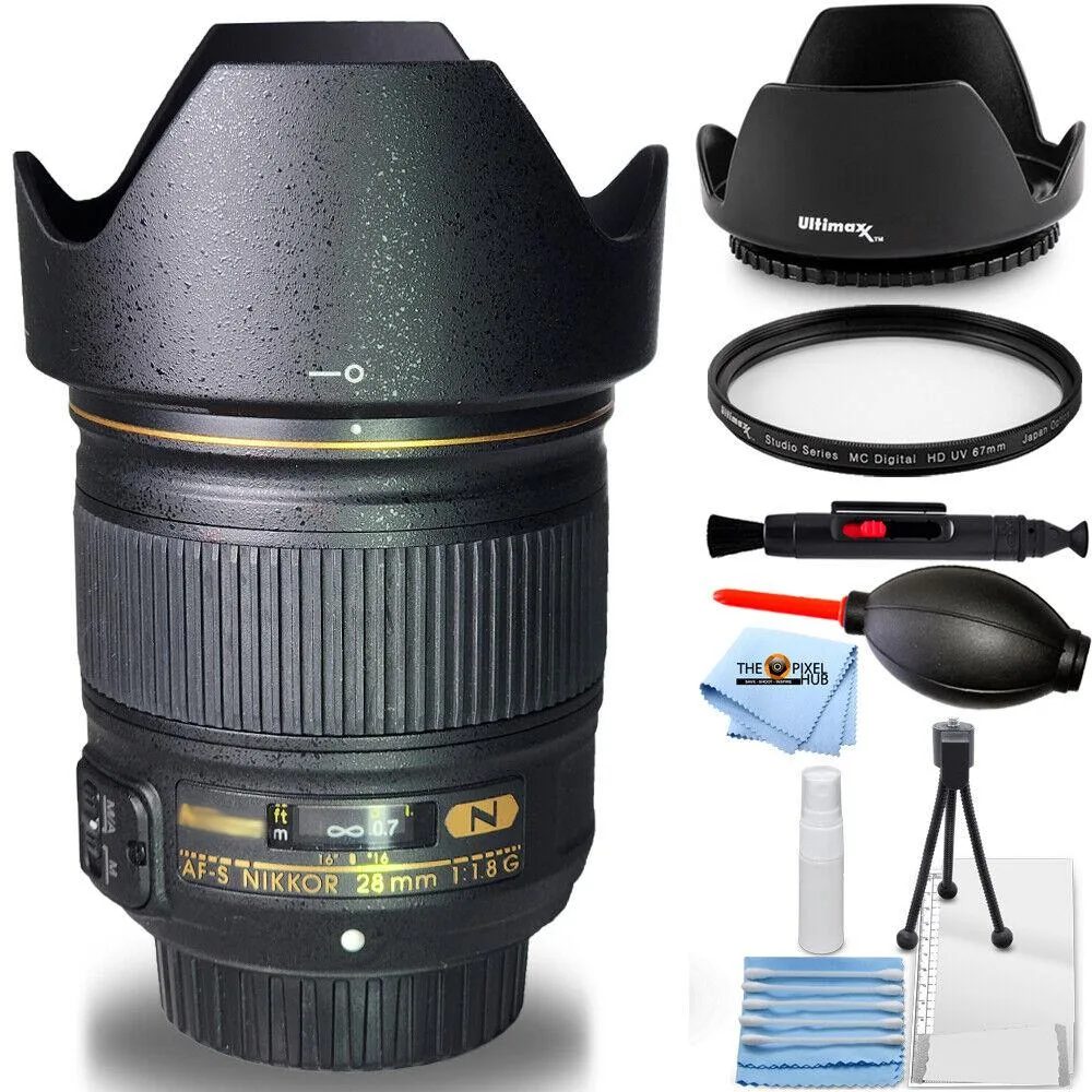 Nikon Global Nikon Global AF-S NIKKOR 28mm f/1.8G Lens 2203 7-Piece Bundle camera lens — product photo