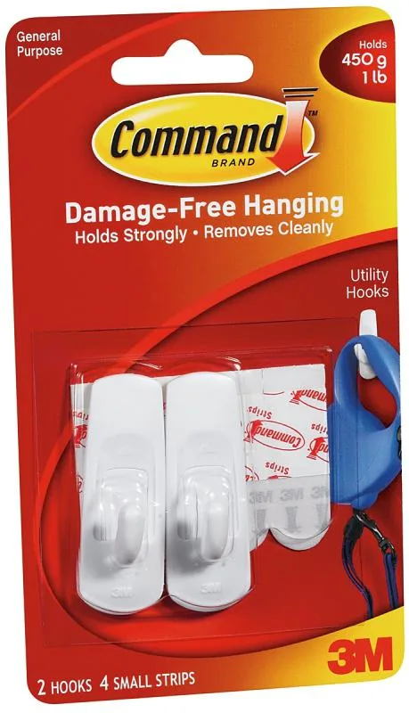 3M 3M 17002 Command Small Hooks 2 hooks 4 strips hardware — product photo