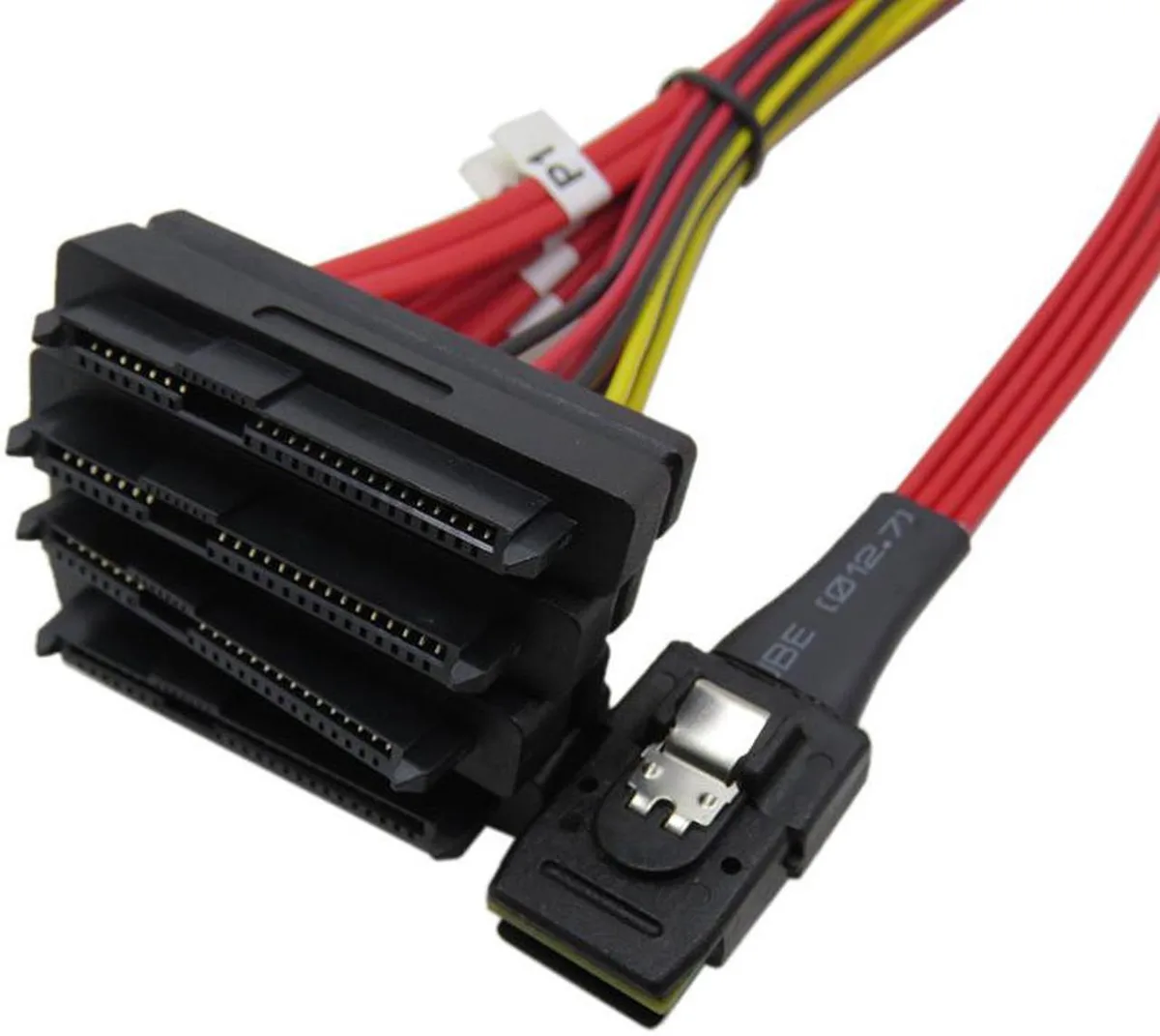 Vszerda Vszerda 1M Mini SAS SFF-8087 to 4x SAS 29pin SFF-8482 Cable w/ Molex 4pin Power — product photo