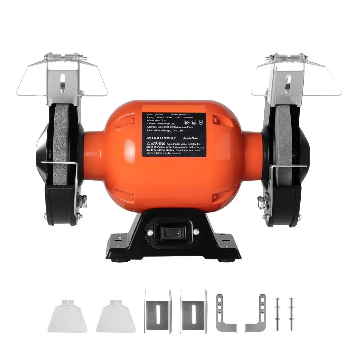 VEVOR VEVOR 6-inch Bench Grinder 1750RPM 250W 36/60-Grit Orange — product photo