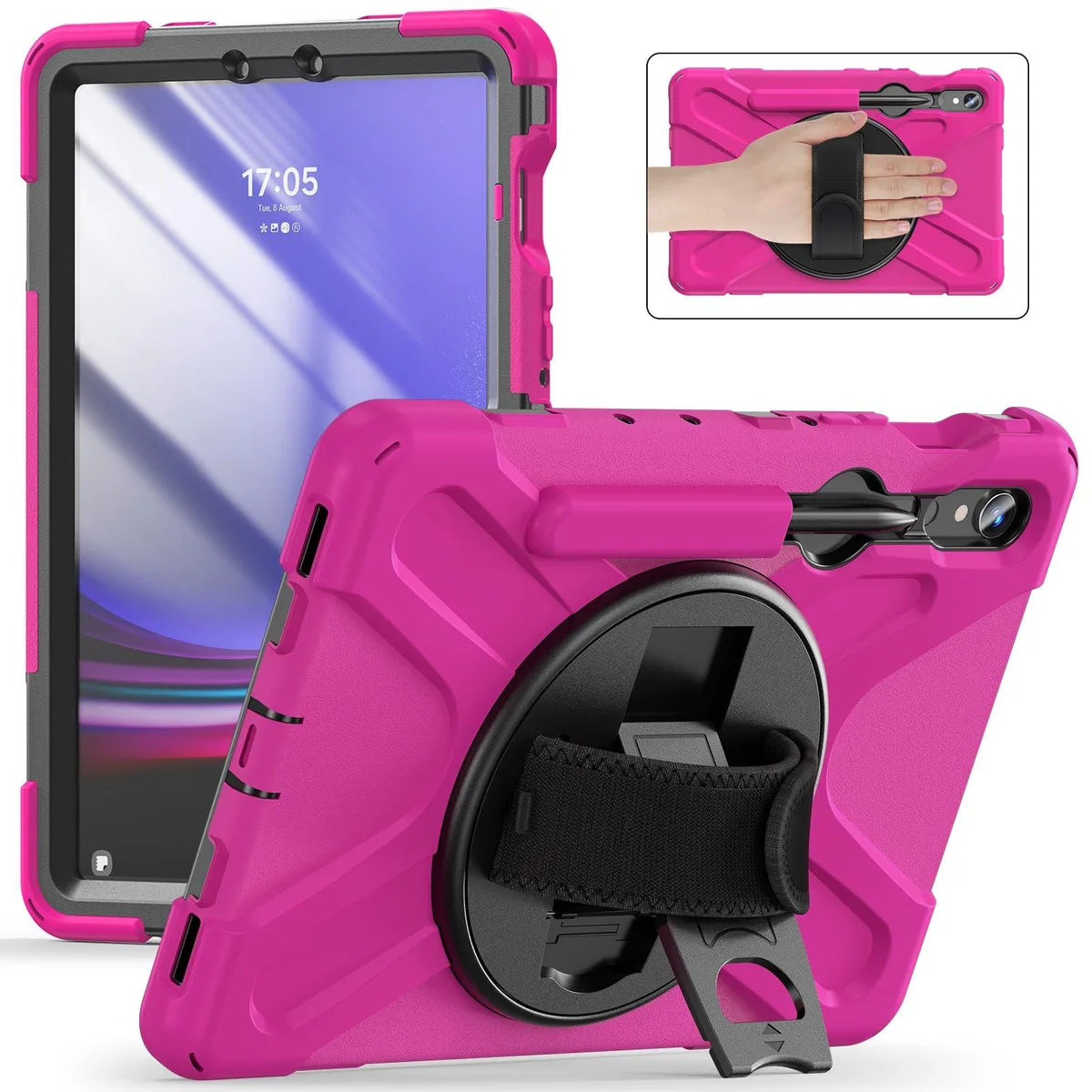 Timoom Timoom Shockproof Case Rose Red 10.9-11" 360° Stand Shoulder Strap Pencil Holder — product photo