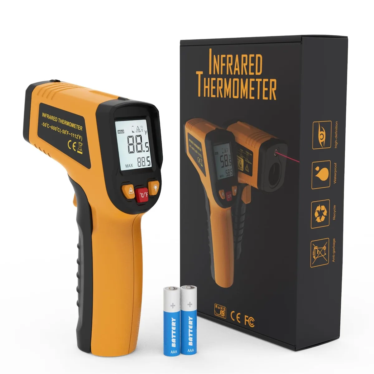  Infrared Thermometer -58 to 1112 12:1 Orange — product photo
