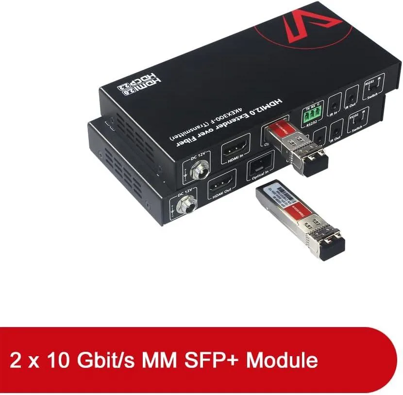 WUQ WUQ HDMI 2.0 Fiber Extender 4K60 18Gbps 300m KVM Switch — product photo