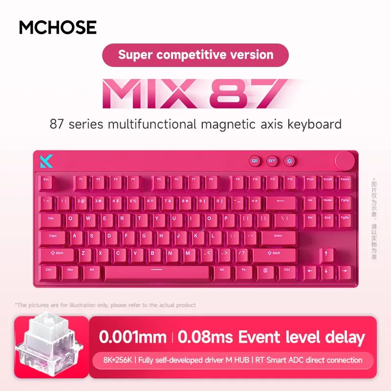 Compact 87-key wired gaming keyboard with PBT keycaps and per-key RGB lighting