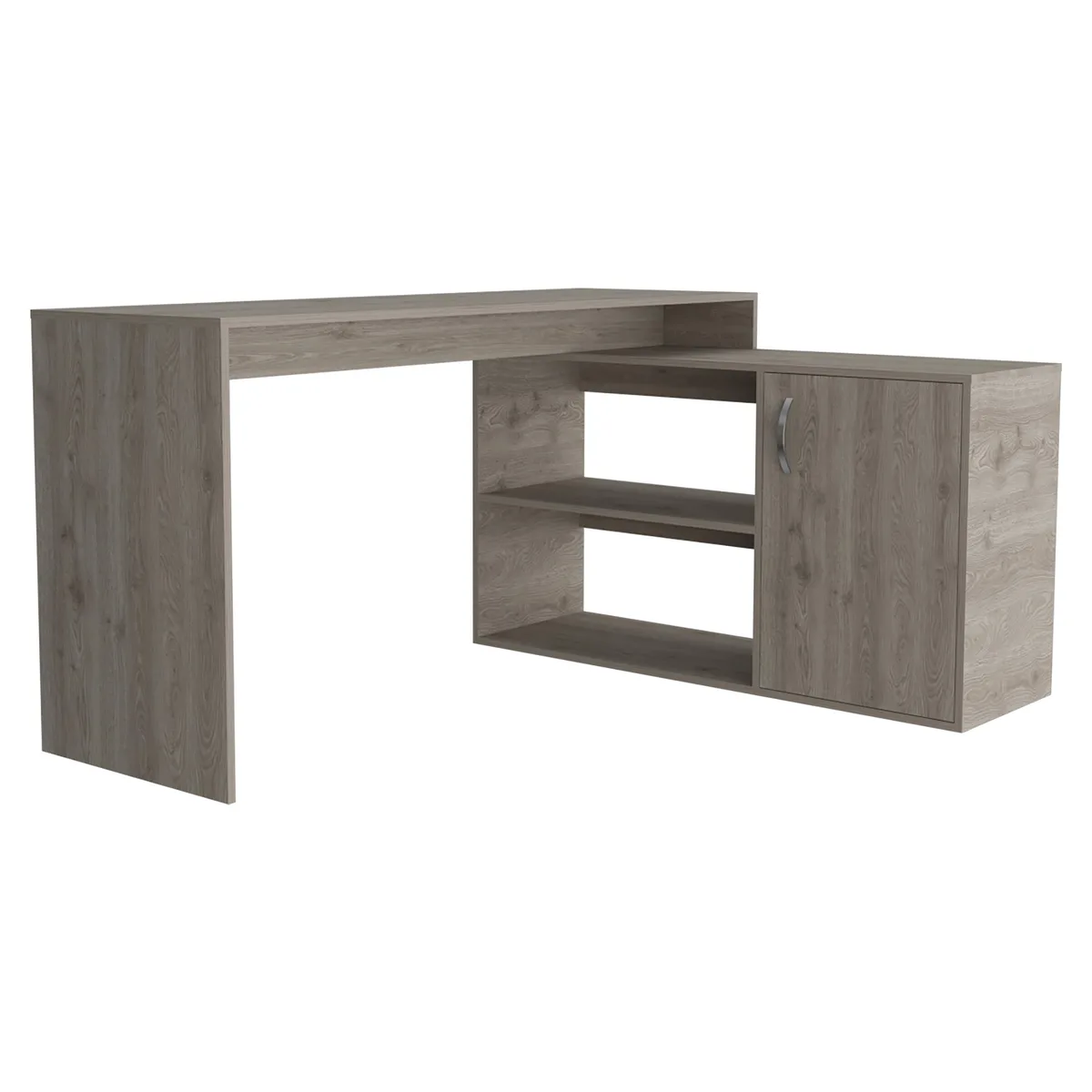FM FURNITURE FM FURNITURE FM6596ELZ L-Shaped Writing Desk Gray 55-61" 75.1" Top — product photo