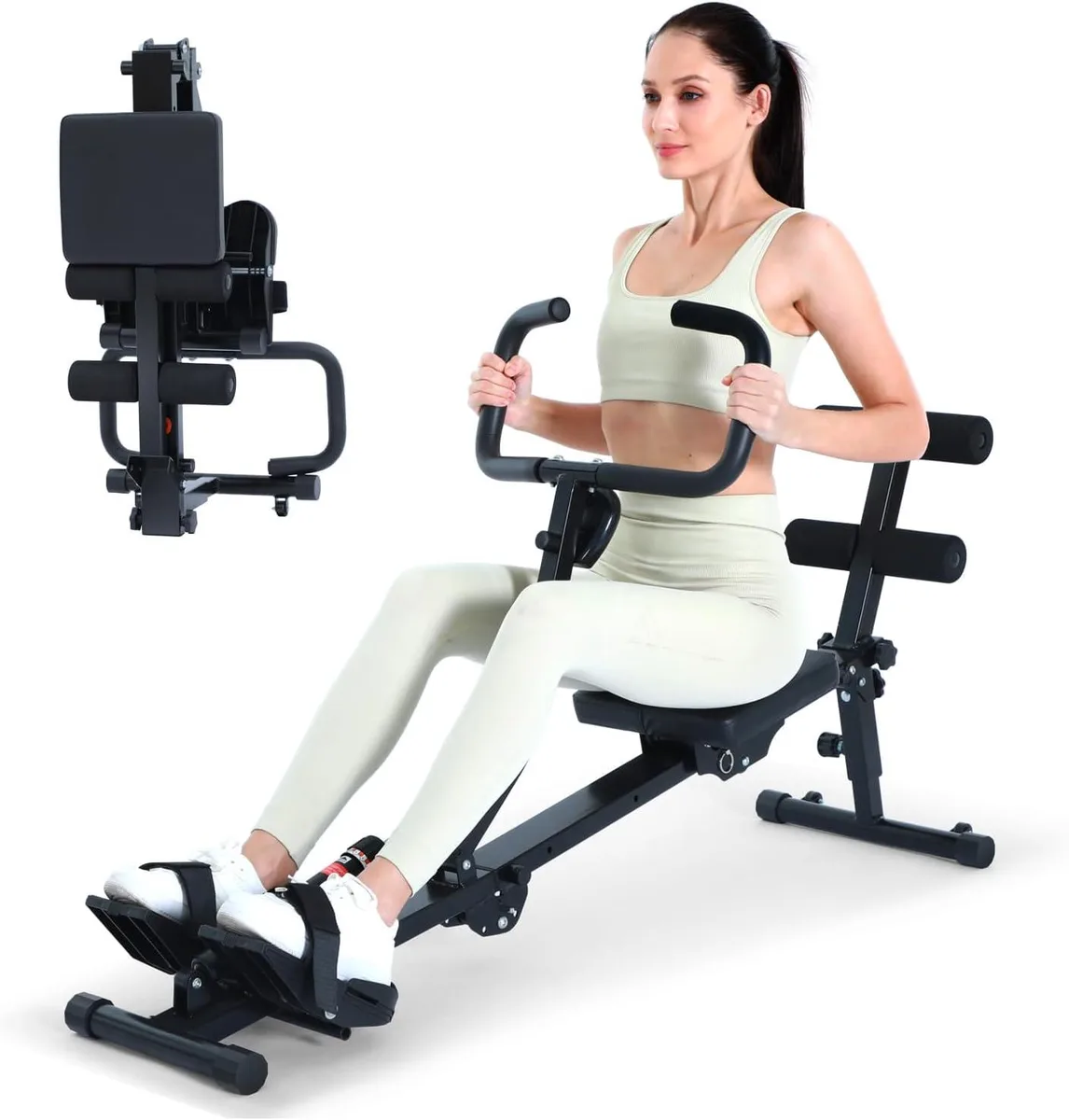 TAURKENAM TAURKENAM Foldable Hydraulic Rowing Machine 12-Level Resistance 297lbs — product photo