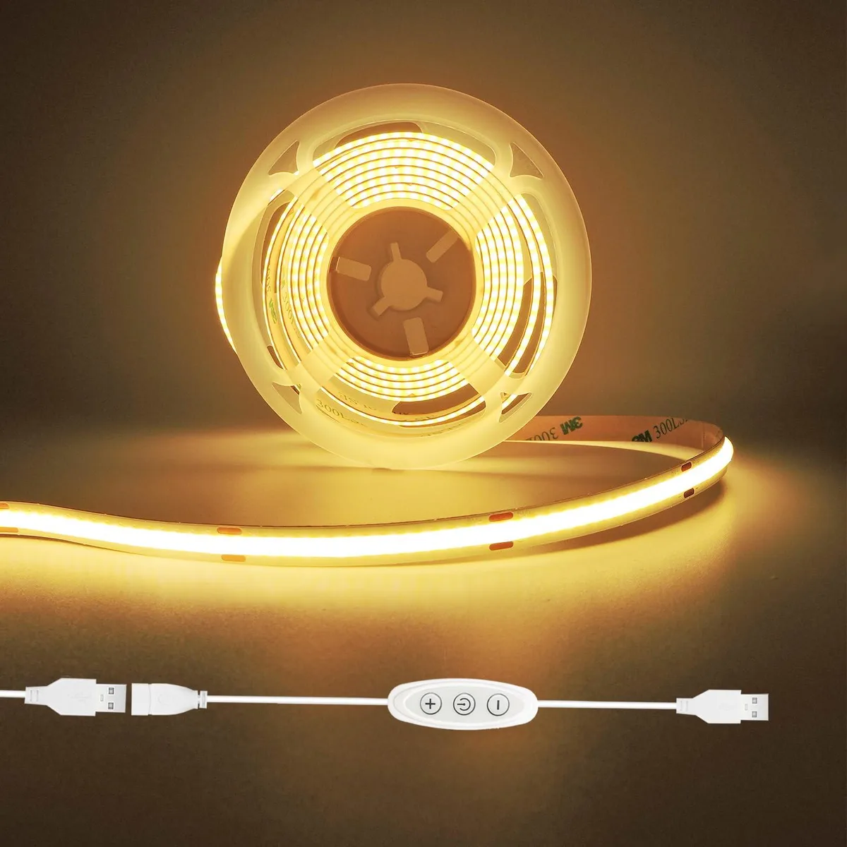  USBCOB-5V Under Cabinet LED Strip 78 in 2700K 10W 12V 320 LED/m CRI92+ — product photo
